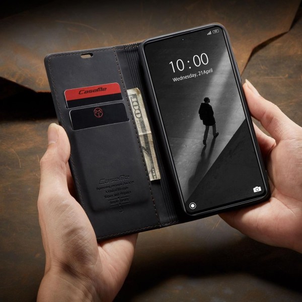 Чохол-книжка CaseMe Нубук для Xiaomi Redmi Note 12 Pro+ 5G чорний