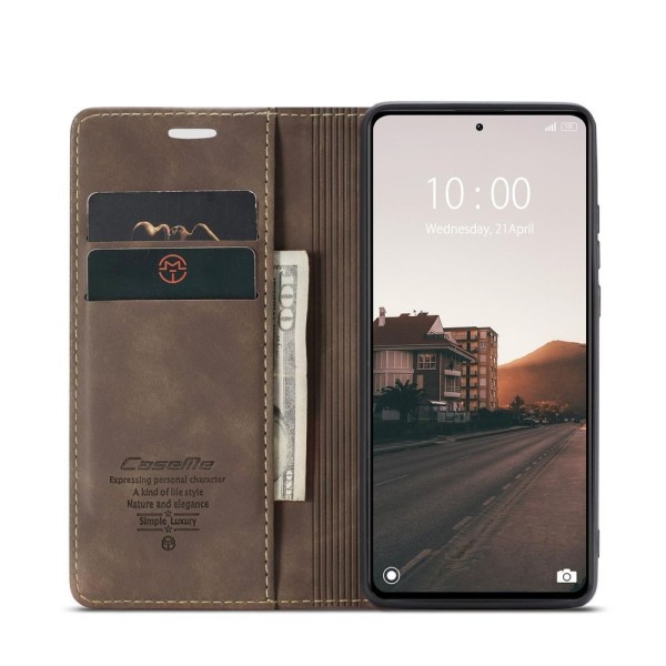Чохол-книжка CaseMe Нубук для Xiaomi Redmi Note 12 Pro+ 5G темно-коричневий