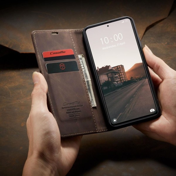 Чохол-книжка CaseMe Нубук для Xiaomi Redmi Note 12 Pro+ 5G темно-коричневий