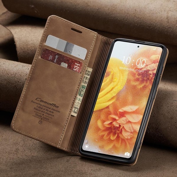 Чохол-книжка CaseMe Нубук для Xiaomi Redmi Note 12 Pro+ 5G світло-коричневий
