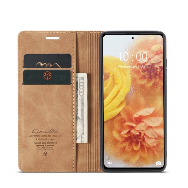 Чохол-книжка CaseMe Нубук для Xiaomi Redmi Note 12 Pro+ 5G світло-коричневий