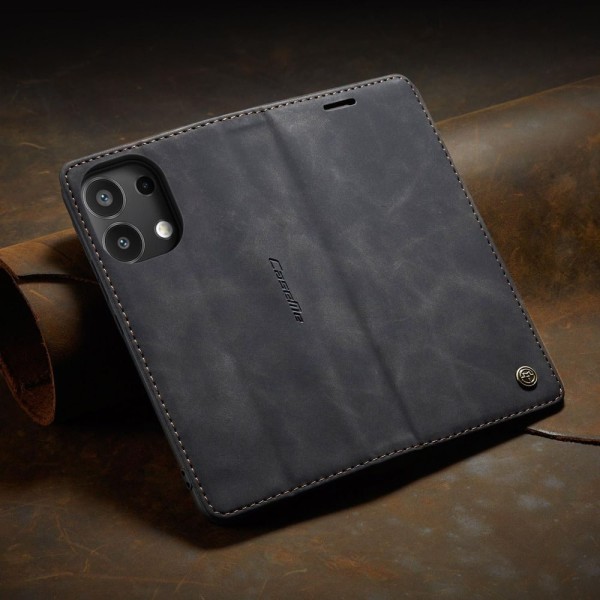 Чохол-книжка CaseMe Нубук для Xiaomi Redmi Note 13 4G чорний