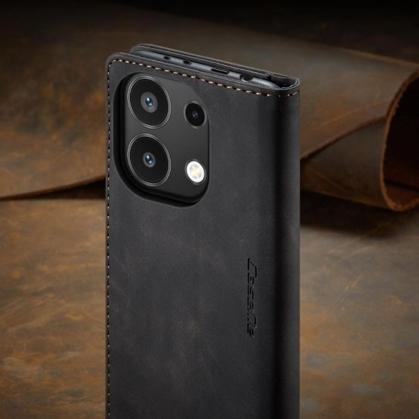 Чохол-книжка CaseMe Нубук для Xiaomi Redmi Note 13 4G чорний