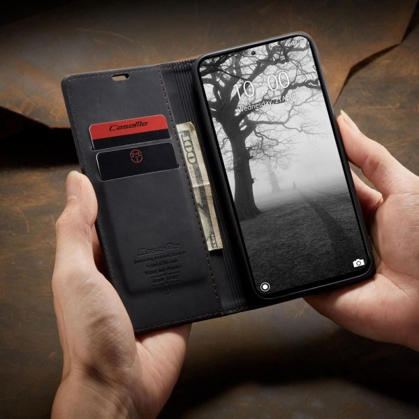 Чохол-книжка CaseMe Нубук для Xiaomi Redmi Note 13 4G чорний