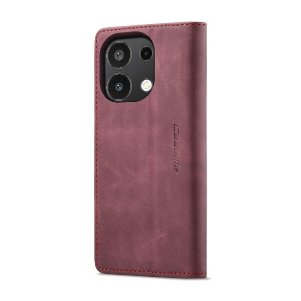 Чохол-книжка CaseMe Нубук для Xiaomi Redmi Note 13 4G бордовий