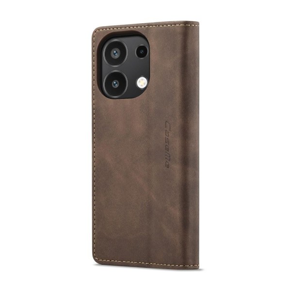 Чохол-книжка CaseMe Нубук для Xiaomi Redmi Note 13 4G темно-коричневий