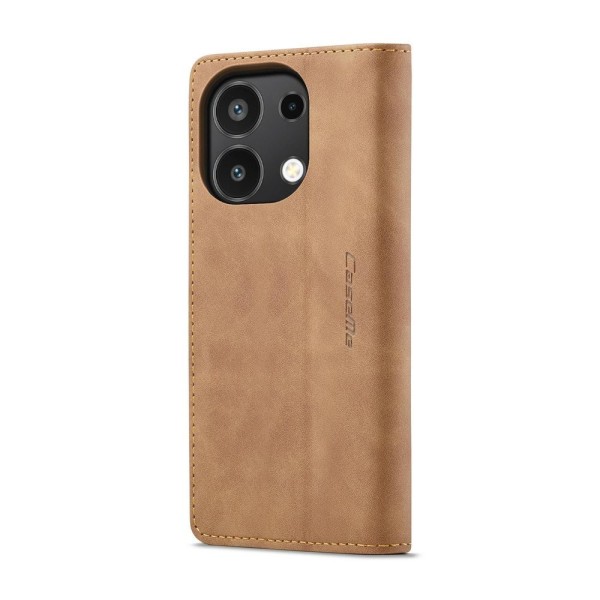 Чохол-книжка CaseMe Нубук для Xiaomi Redmi Note 13 4G світло-коричневий