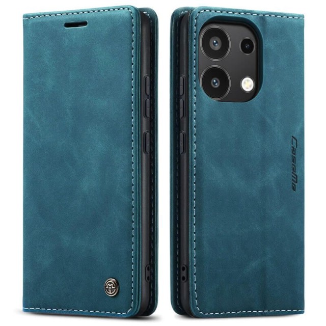 Чохол-книжка CaseMe Нубук для Xiaomi Redmi Note 13 4G бірюзовий