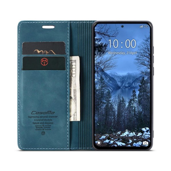 Чохол-книжка CaseMe Нубук для Xiaomi Redmi Note 13 4G бірюзовий
