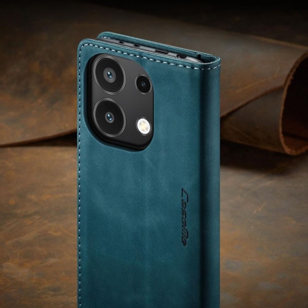 Чохол-книжка CaseMe Нубук для Xiaomi Redmi Note 13 4G бірюзовий
