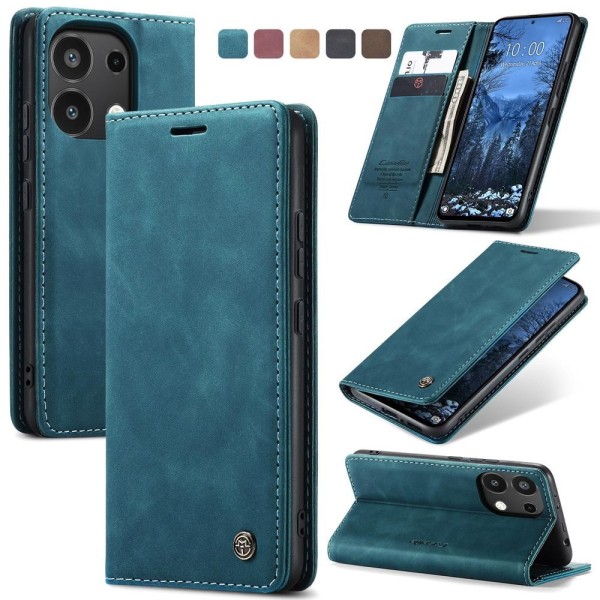 Чохол-книжка CaseMe Нубук для Xiaomi Redmi Note 13 4G бірюзовий