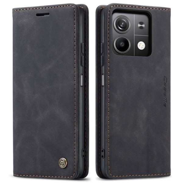 Чохол-книжка CaseMe Нубук для Xiaomi Redmi Note 13 5G чорний