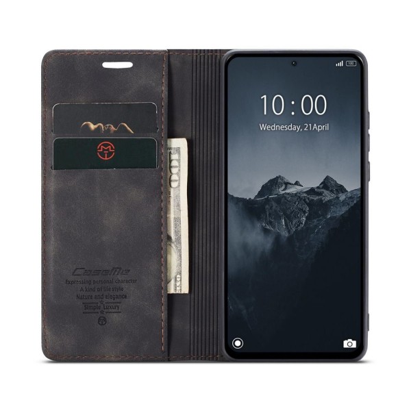 Чохол-книжка CaseMe Нубук для Xiaomi Redmi Note 13 Pro 4G чорний