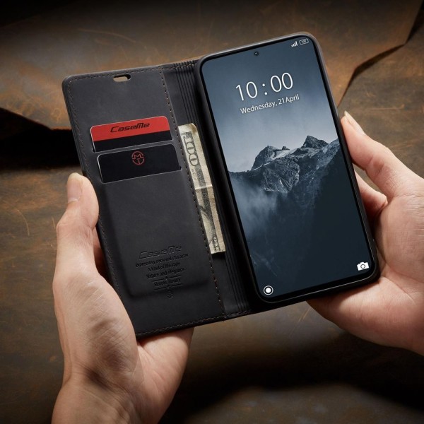 Чохол-книжка CaseMe Нубук для Xiaomi Redmi Note 13 Pro 4G чорний
