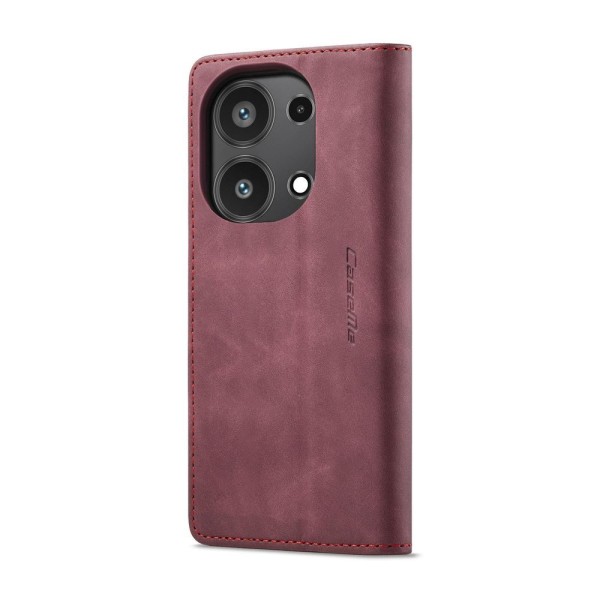 Чохол-книжка CaseMe Нубук для Xiaomi Redmi Note 13 Pro 4G бордовий