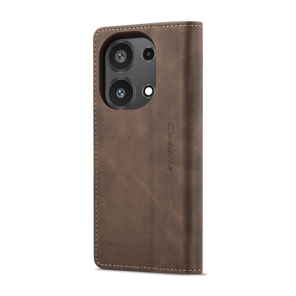 Чохол-книжка CaseMe Нубук для Xiaomi Redmi Note 13 Pro 4G темно-коричневий