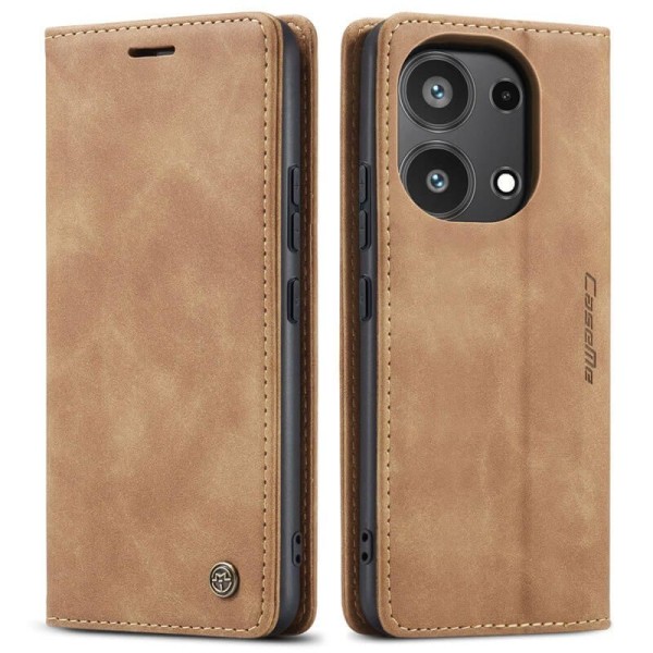 Чохол-книжка CaseMe Нубук для Xiaomi Redmi Note 13 Pro 4G світло-коричневий