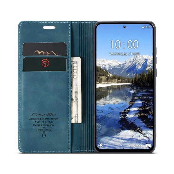 Чохол-книжка CaseMe Нубук для Xiaomi Redmi Note 13 Pro 4G бірюзовий