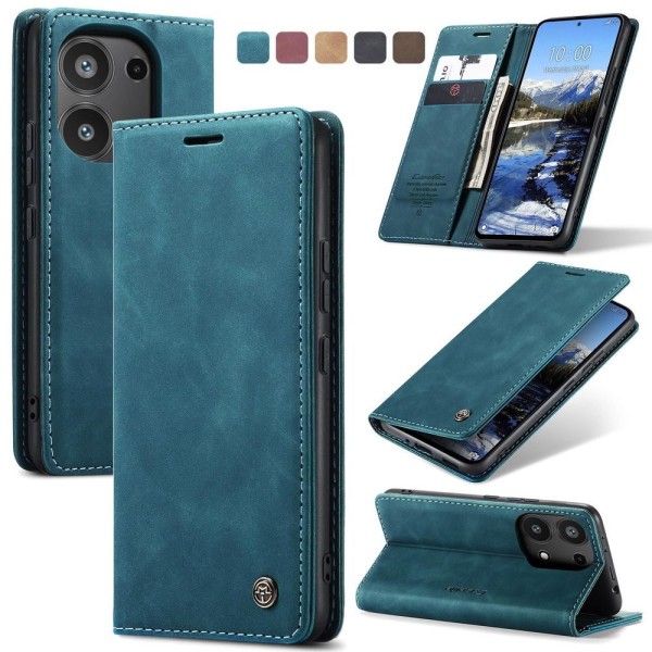 Чохол-книжка CaseMe Нубук для Xiaomi Redmi Note 13 Pro 4G бірюзовий