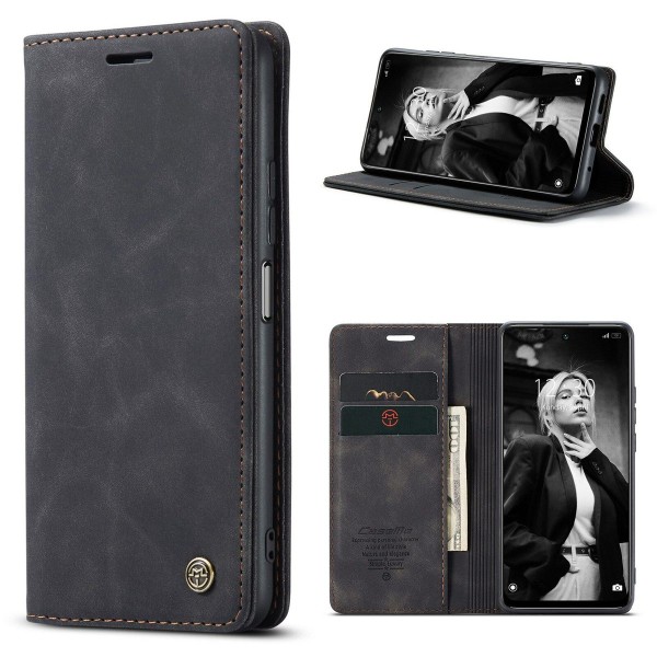 Чохол-книжка CaseMe Нубук для Xiaomi Redmi Note 13 Pro 5G чорний