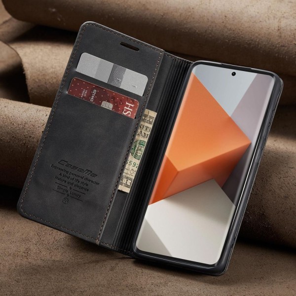 Чохол-книжка CaseMe Нубук для Xiaomi Redmi Note 13 Pro+ 5G чорний