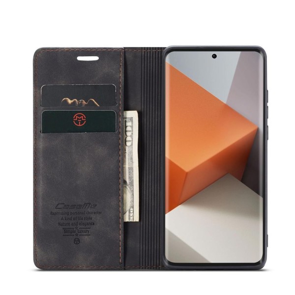 Чохол-книжка CaseMe Нубук для Xiaomi Redmi Note 13 Pro+ 5G чорний