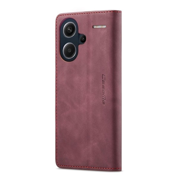 Чохол-книжка CaseMe Нубук для Xiaomi Redmi Note 13 Pro+ 5G бордовий
