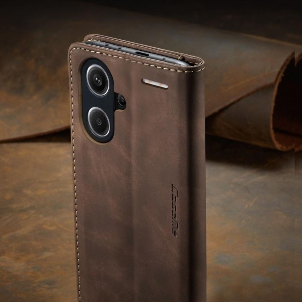 Чохол-книжка CaseMe Нубук для Xiaomi Redmi Note 13 Pro+ 5G темно-коричневий
