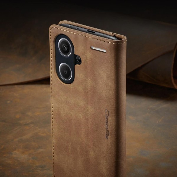 Чохол-книжка CaseMe Нубук для Xiaomi Redmi Note 13 Pro+ 5G світло-коричневий