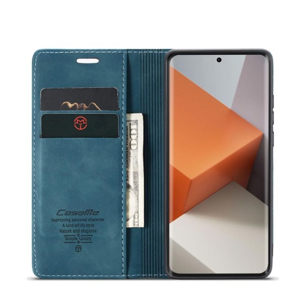 Чохол-книжка CaseMe Нубук для Xiaomi Redmi Note 13 Pro+ 5G бірюзовий