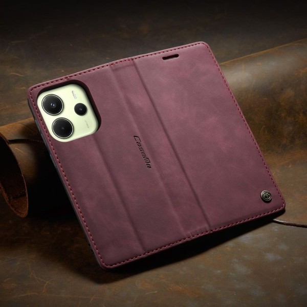 Чохол-книжка CaseMe Нубук для Xiaomi Redmi Note 14 4G 24117RN76E EU бордовий