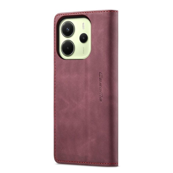 Чохол-книжка CaseMe Нубук для Xiaomi Redmi Note 14 4G 24117RN76E EU бордовий