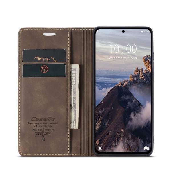 Чохол-книжка CaseMe Нубук для Xiaomi Redmi Note 14 4G 24117RN76E EU темно-коричневий