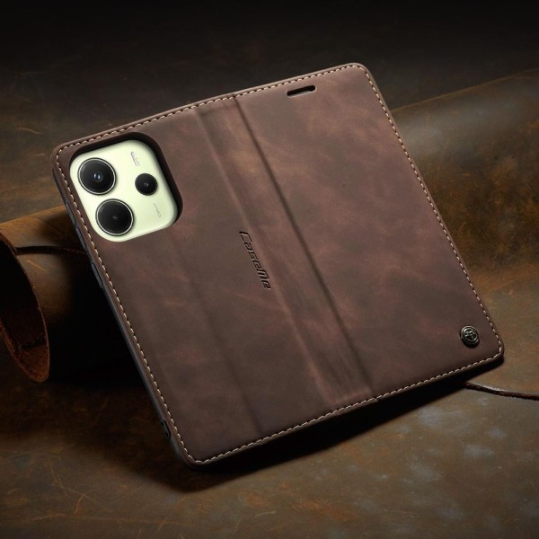 Чохол-книжка CaseMe Нубук для Xiaomi Redmi Note 14 4G 24117RN76E EU темно-коричневий