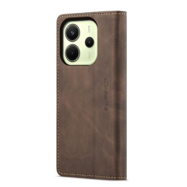 Чохол-книжка CaseMe Нубук для Xiaomi Redmi Note 14 4G 24117RN76E EU темно-коричневий