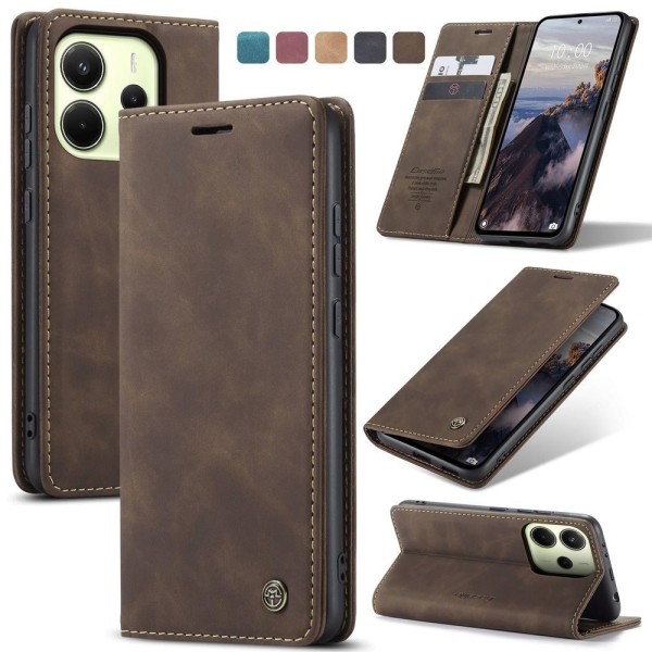 Чохол-книжка CaseMe Нубук для Xiaomi Redmi Note 14 4G 24117RN76E EU темно-коричневий