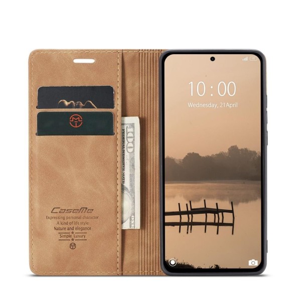 Чохол-книжка CaseMe Нубук для Xiaomi Redmi Note 14 4G 24117RN76E EU світло-коричневий