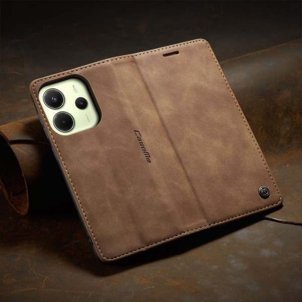 Чохол-книжка CaseMe Нубук для Xiaomi Redmi Note 14 4G 24117RN76E EU світло-коричневий