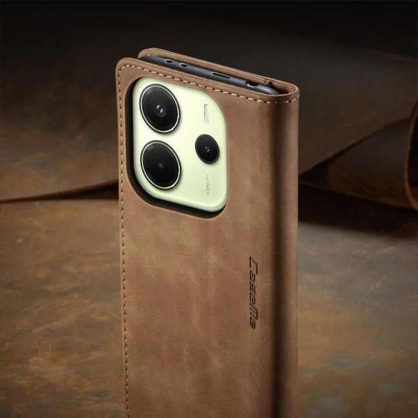 Чохол-книжка CaseMe Нубук для Xiaomi Redmi Note 14 4G 24117RN76E EU світло-коричневий