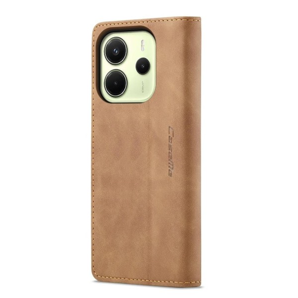 Чохол-книжка CaseMe Нубук для Xiaomi Redmi Note 14 4G 24117RN76E EU світло-коричневий