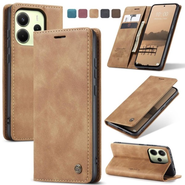 Чохол-книжка CaseMe Нубук для Xiaomi Redmi Note 14 4G 24117RN76E EU світло-коричневий