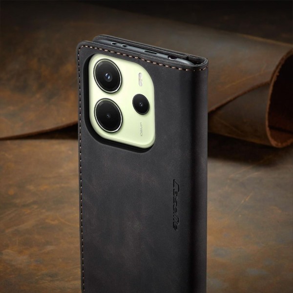 Чохол-книжка CaseMe Нубук для Xiaomi Redmi Note 14 4G 24117RN76G/O чорний