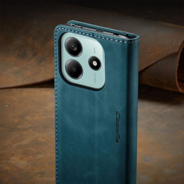 Чохол-книжка CaseMe Нубук для Xiaomi Redmi Note 14 5G бірюзовий