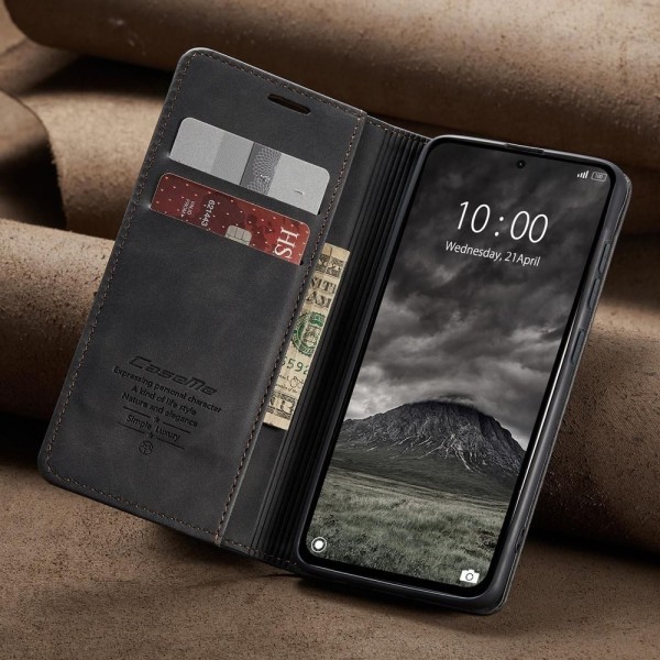 Чохол-книжка CaseMe Нубук для Xiaomi Redmi Note 14 Pro 4G чорний
