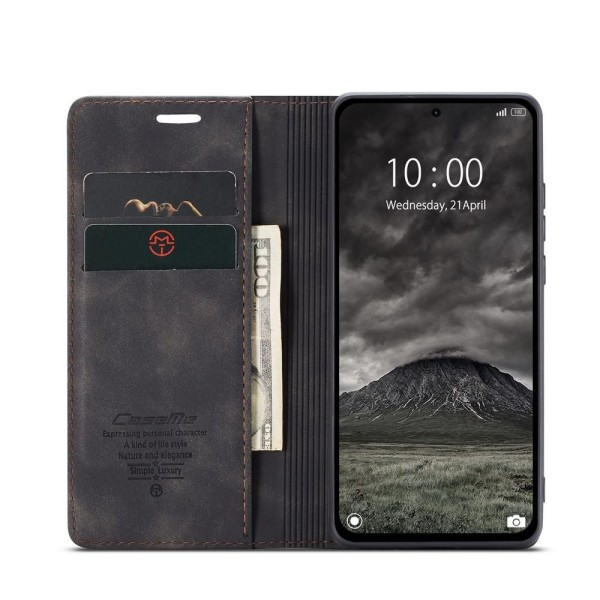 Чохол-книжка CaseMe Нубук для Xiaomi Redmi Note 14 Pro 4G чорний