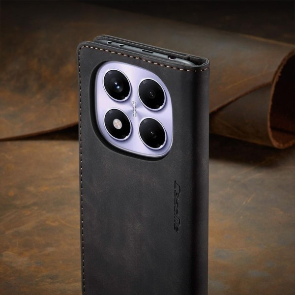 Чохол-книжка CaseMe Нубук для Xiaomi Redmi Note 14 Pro 4G чорний