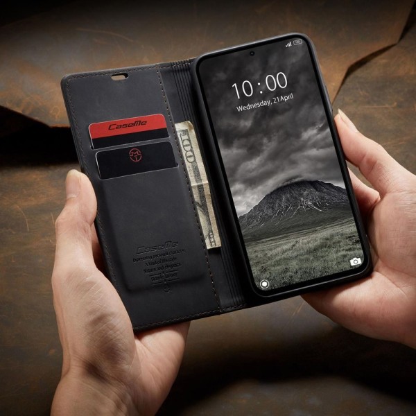 Чохол-книжка CaseMe Нубук для Xiaomi Redmi Note 14 Pro 4G чорний