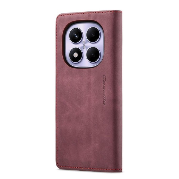 Чохол-книжка CaseMe Нубук для Xiaomi Redmi Note 14 Pro 4G бордовий