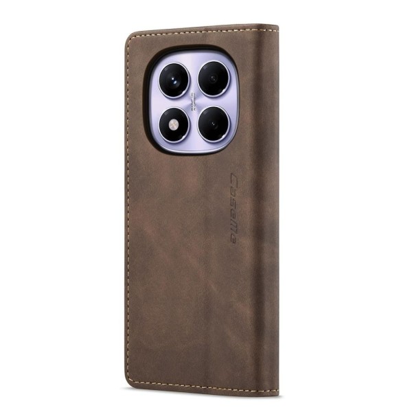Чохол-книжка CaseMe Нубук для Xiaomi Redmi Note 14 Pro 4G темно-коричневий
