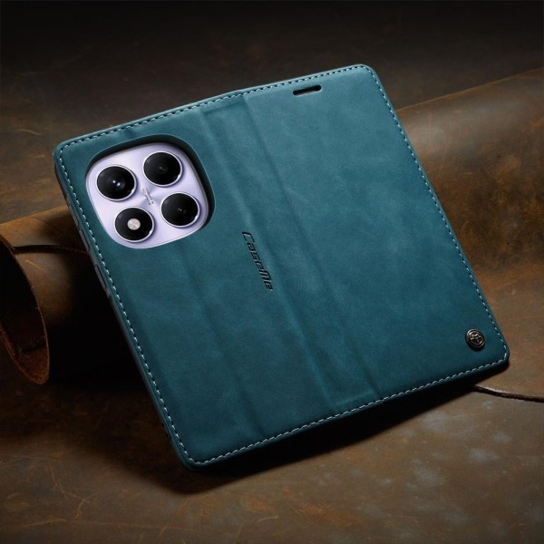 Чохол-книжка CaseMe Нубук для Xiaomi Redmi Note 14 Pro 4G бірюзовий
